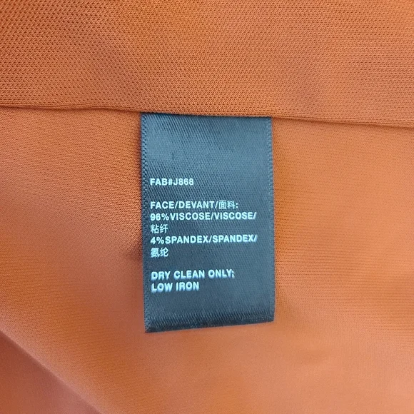 Lafayette 148 Women’s Rainey Matte Jersey Open Front Blazer–Rust Orange–Size L - Picture 6 of 11